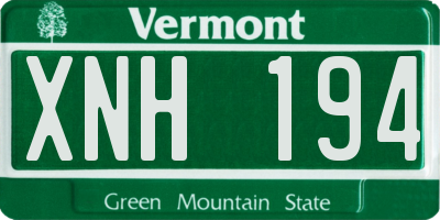 VT license plate XNH194