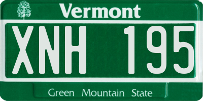 VT license plate XNH195