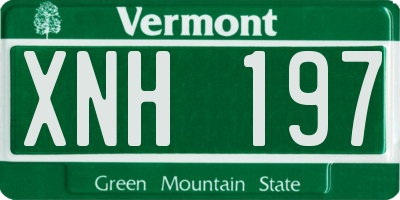 VT license plate XNH197
