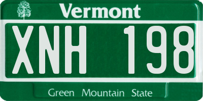 VT license plate XNH198
