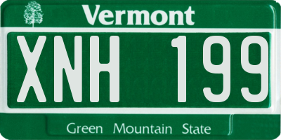 VT license plate XNH199
