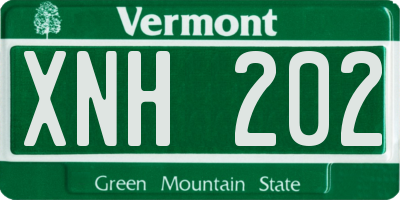 VT license plate XNH202