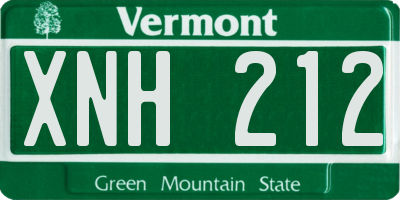 VT license plate XNH212