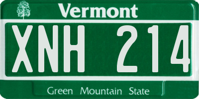 VT license plate XNH214