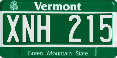 VT license plate XNH215