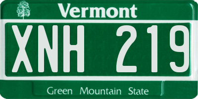 VT license plate XNH219