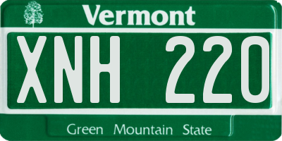 VT license plate XNH220