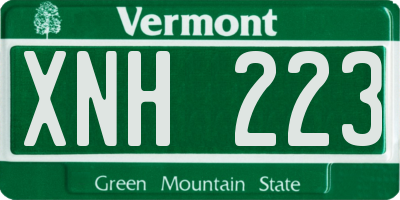 VT license plate XNH223
