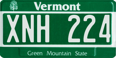 VT license plate XNH224