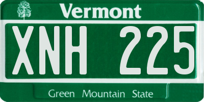 VT license plate XNH225