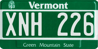 VT license plate XNH226
