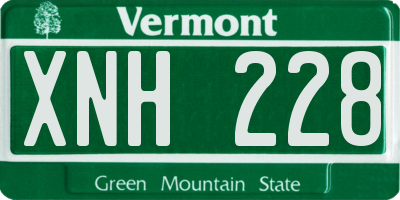 VT license plate XNH228
