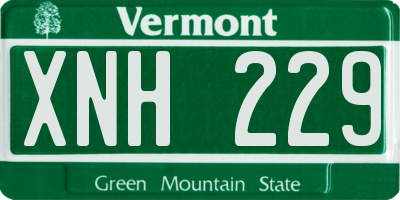 VT license plate XNH229