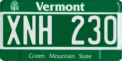 VT license plate XNH230
