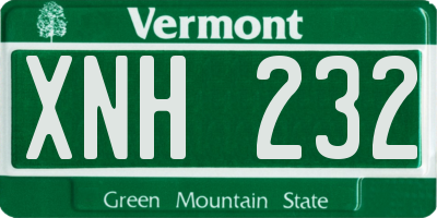 VT license plate XNH232