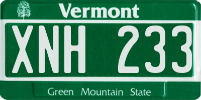VT license plate XNH233