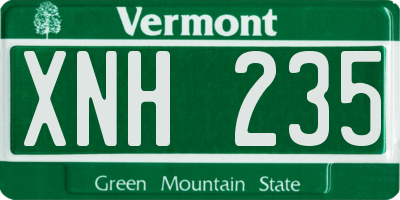 VT license plate XNH235