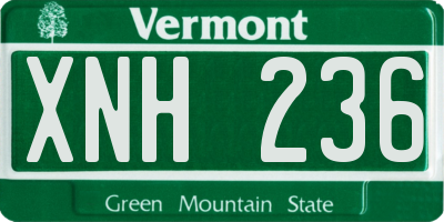 VT license plate XNH236