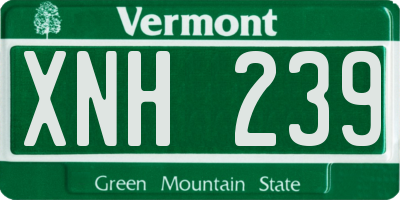 VT license plate XNH239
