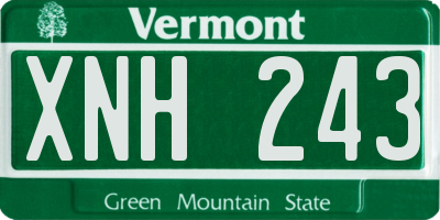 VT license plate XNH243