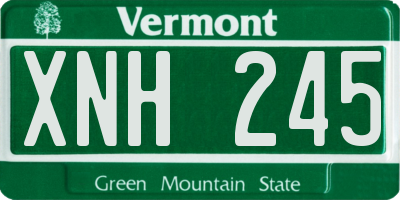 VT license plate XNH245
