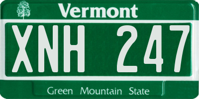 VT license plate XNH247
