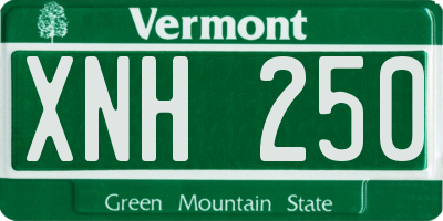 VT license plate XNH250