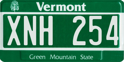 VT license plate XNH254