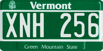 VT license plate XNH256