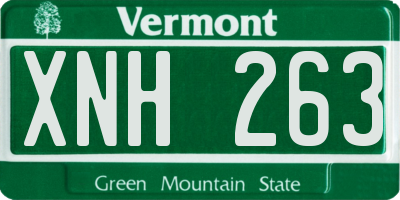 VT license plate XNH263