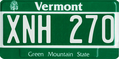 VT license plate XNH270