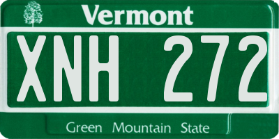 VT license plate XNH272