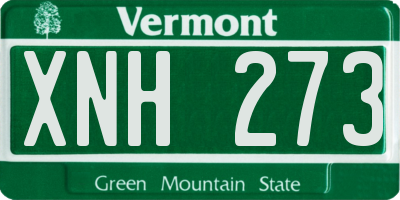 VT license plate XNH273