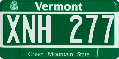 VT license plate XNH277
