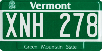 VT license plate XNH278