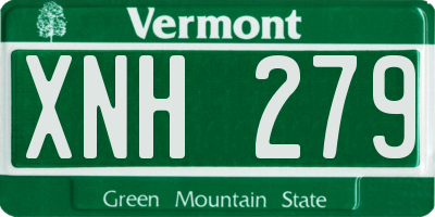 VT license plate XNH279