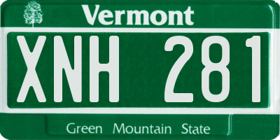 VT license plate XNH281