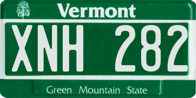 VT license plate XNH282