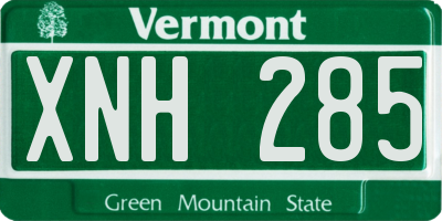 VT license plate XNH285
