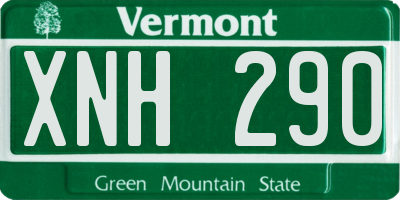VT license plate XNH290
