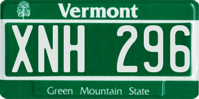 VT license plate XNH296