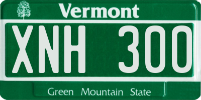VT license plate XNH300