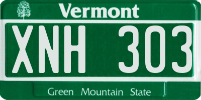 VT license plate XNH303