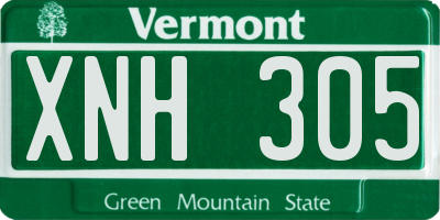 VT license plate XNH305