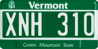 VT license plate XNH310