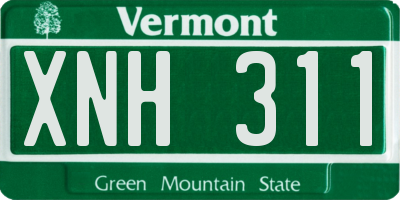 VT license plate XNH311