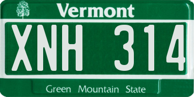 VT license plate XNH314