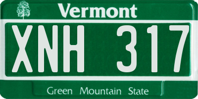 VT license plate XNH317