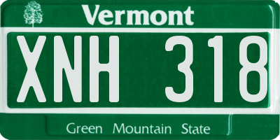 VT license plate XNH318