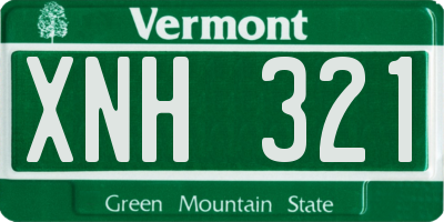 VT license plate XNH321